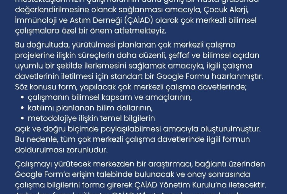Çok Merkezli Çalışma